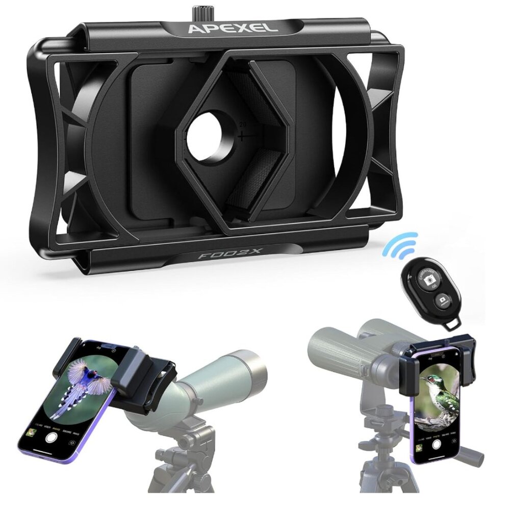 APEXEL Universal Phone Adapter for Telescope Binoculars Mobile Phone Holder Clip